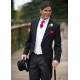 Black Herringbone Tail Suit