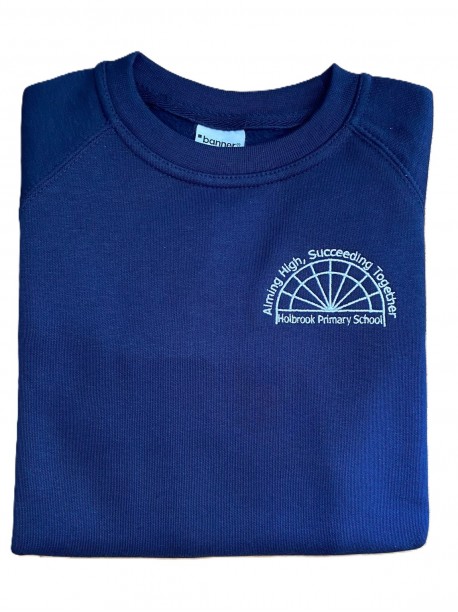 Holbrook Navy Sweatshirt with School Logo