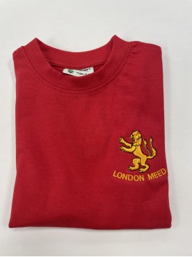 London Meed Red PE T Shirt with School Logo