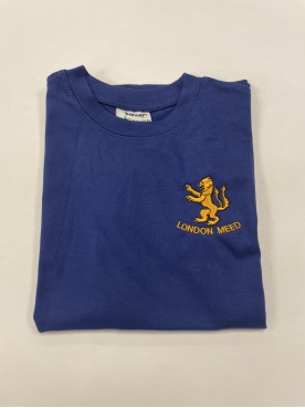 London Meed Blue PE T Shirt with School Logo